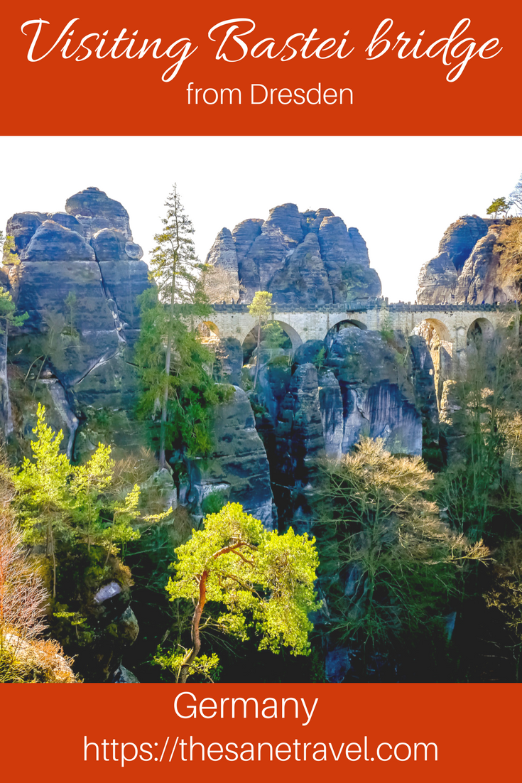 Bastei is the most famous rock formation in Saxon Switzerland, Germany. Bastei and the Bastei Bridge are the highlights of the German Saxon Switzerland National Park area. You shouldn't miss out on visiting this attraction! It can be reached in less than 1 hour from the capital of Saxony Dresden. #Bastei #SaxonSwitzerland #Visitgermany #travel #travelblog #travelphotography #germany #Europetravel