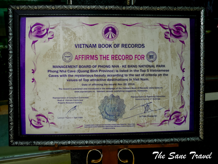 phong nha cave record vietnam www.thesanetravel.com