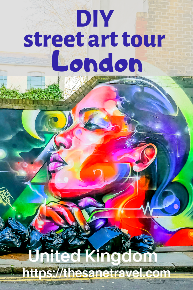 Have you been to London many times? Looking for alternative things to do in London? Then this DIY London street art tour is for you. One of the districts where it all started in the late eighties was Shoreditch. Take a look at how far the world of street art has come with this DIY tour of Shoreditch street art. In about 2 hours you will see lots of artwork from famous street artists. #travel #visitLondon #streetart #streetarttourLondon #Shoreditchstreetart #travelphotography #alternativeLondon