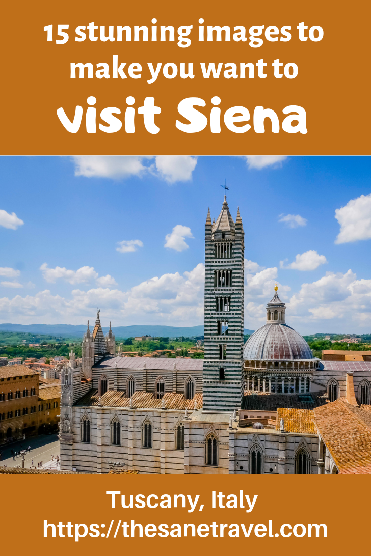 Siena in Tuscany is a UNESCO world heritage site and one of the best preserved historic cities in Italy. Medieval Siena boasts many well-preserved Gothic buildings, some of them dating back to the eleventh century including the terrific Siena Cathedral. It’s a day trip from Florence or a part of your Tuscany road trip. It is the place not to miss when you visit Tuscany. My Siena photos will show you the way. #Siena #unescoworldheritagesite #Tuscany #travelblog #travelphotography #Europetravel