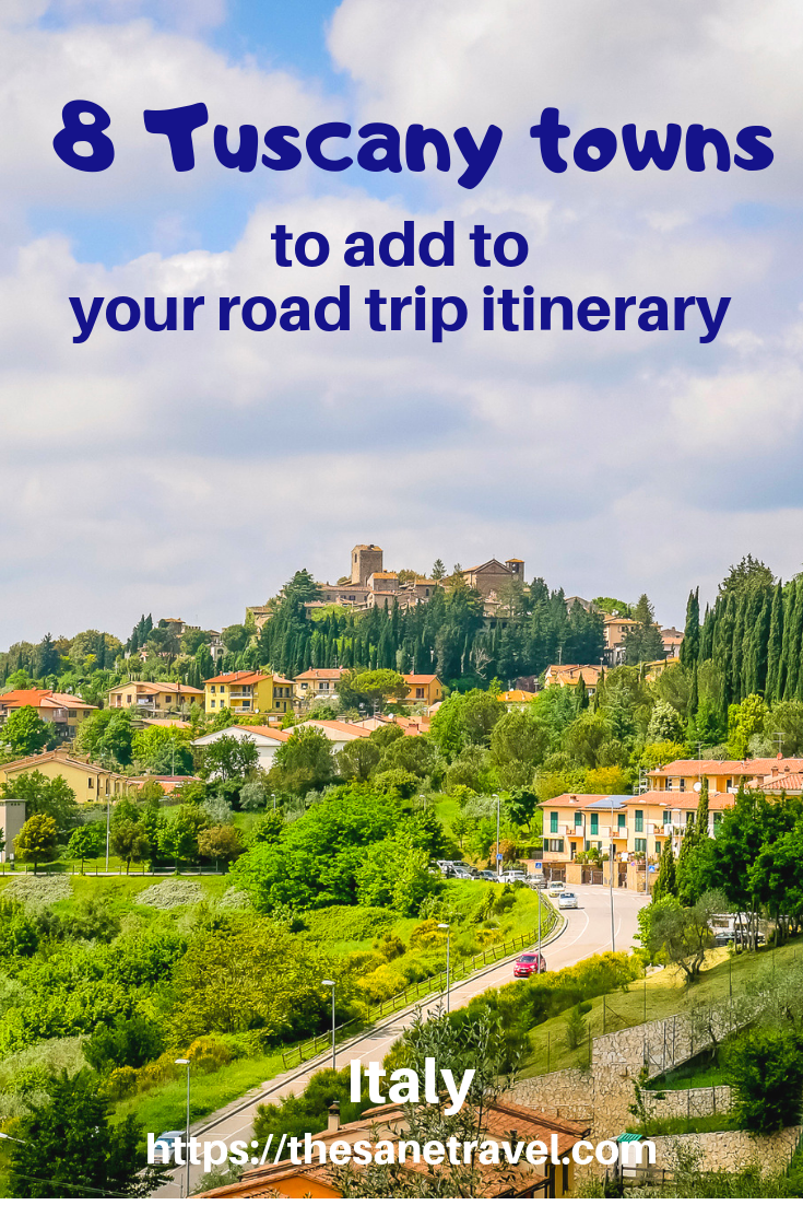 Dreaming to see the best towns in Tuscany, Italy?  Read my suggestions of 8 towns to include in your Tuscany road trip. The first region of Tuscany you enter going south from Florence is Chianti.  You will be following one of the most scenic roads in the area. Find picture perfect views of that landscape on your way. Continue your journey through UNESCO listed Val d'Orcia up to Montepulciano. #besttownsofTuscany #TuscanyItaly #visitTuscany #tuscanydestinations #travelphotography #travelblog
